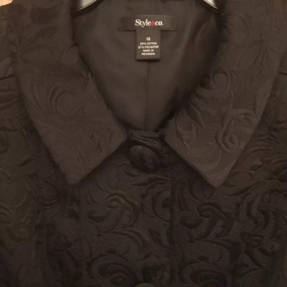 Style & Co. Black Textured Dress Jacket • Size 12